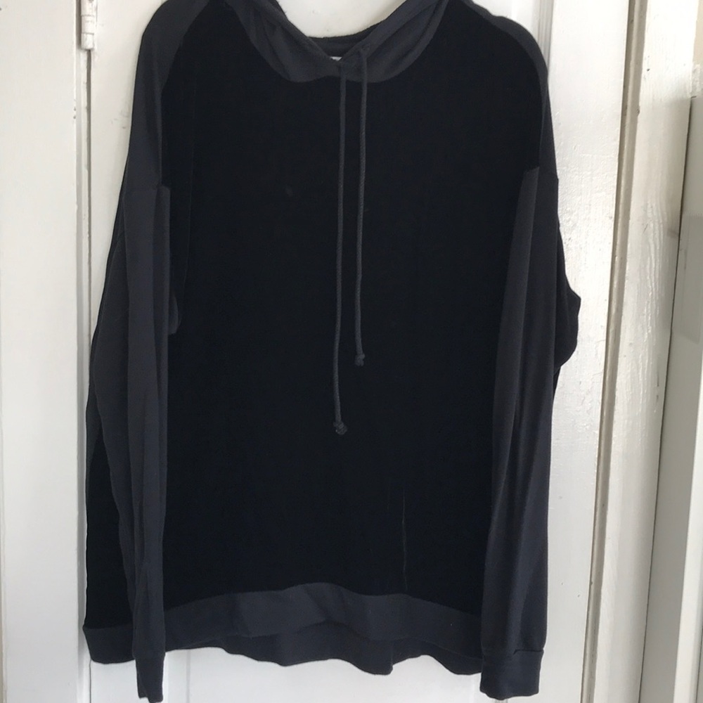 Velvet front hoodie